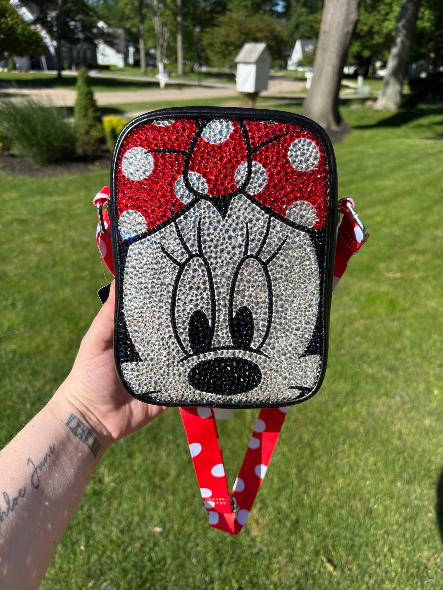 Rhinestone Mouse Bow Crossbody Bag | Glass Rhinestone Purse | Sparkle Mini Bag