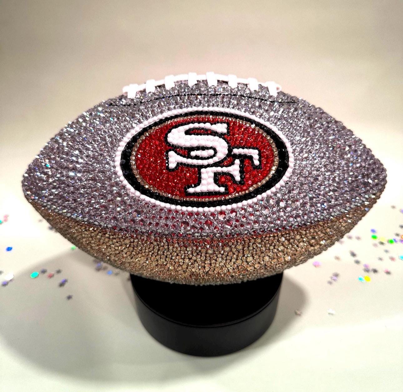 Custom Personalized Bling Rhinestone Football Choose Your Color Size & Logo