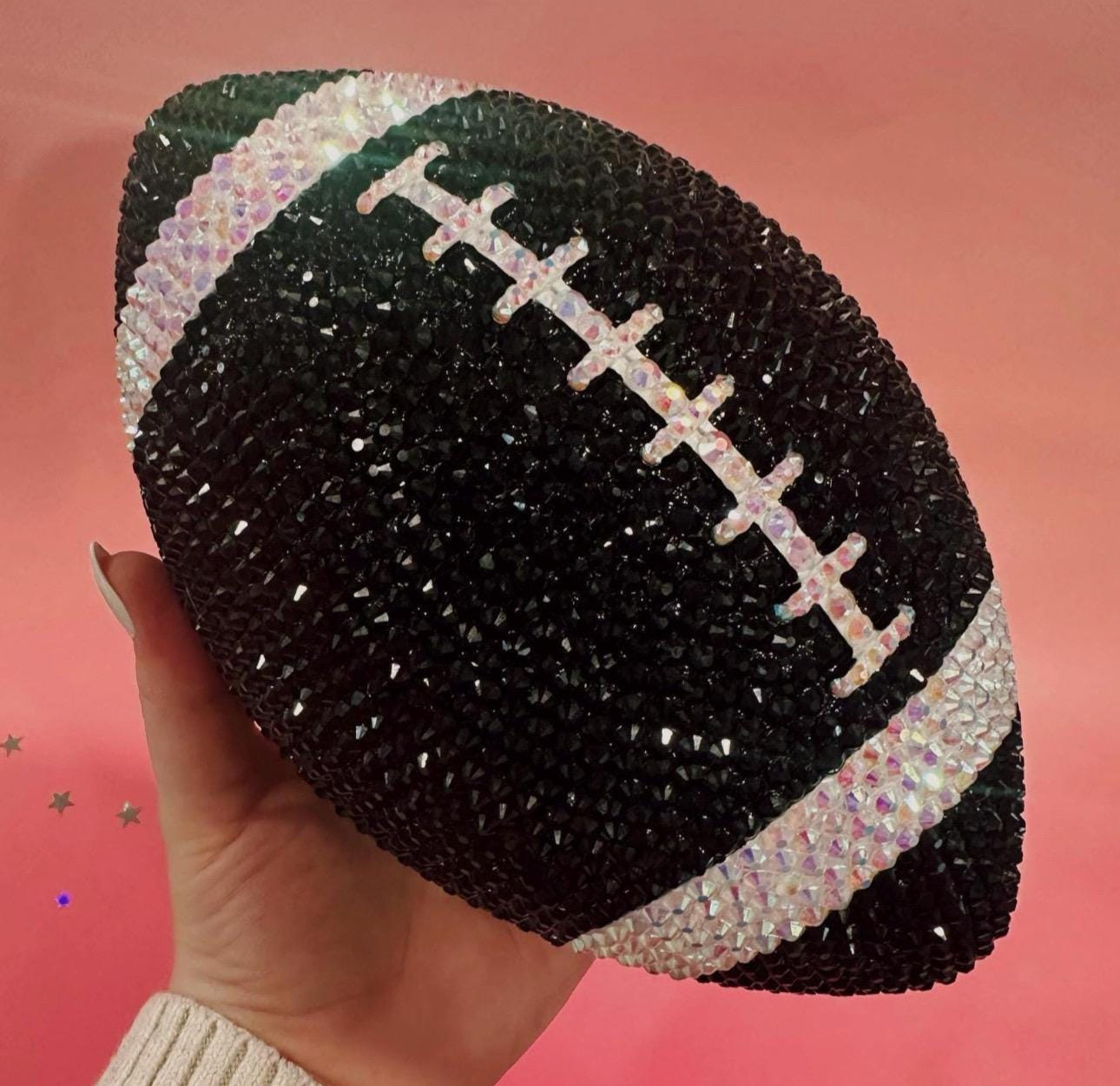 Custom Personalized Bling Rhinestone Football Choose Your Color Size & Logo