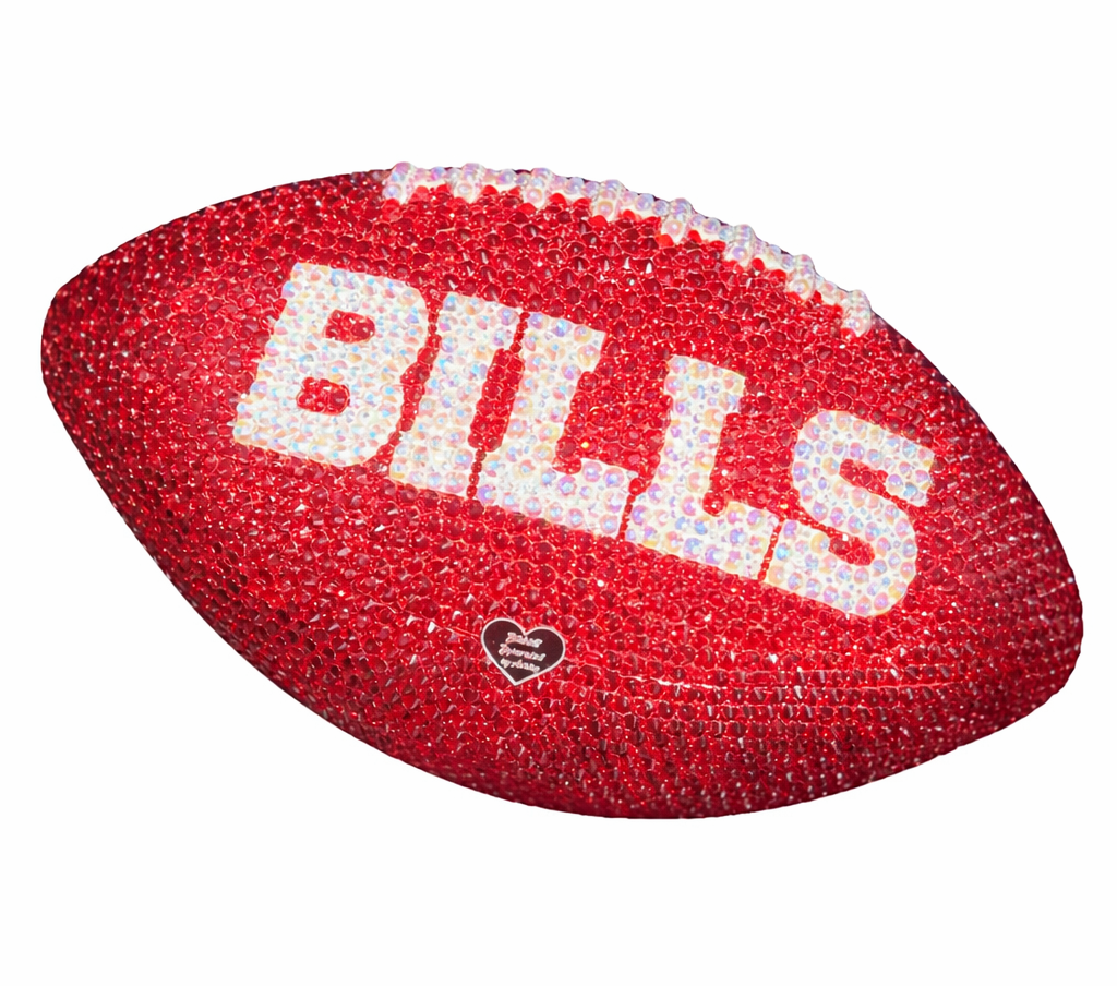 Custom Personalized Bling Rhinestone Football Choose Your Color Size & Logo