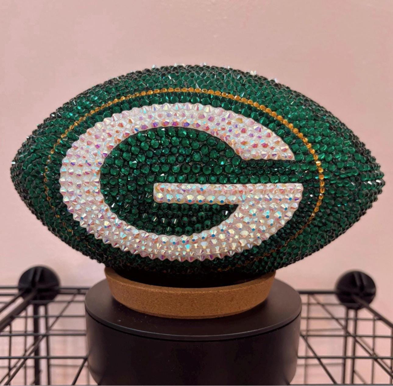 Custom Personalized Bling Rhinestone Football Choose Your Color Size & Logo