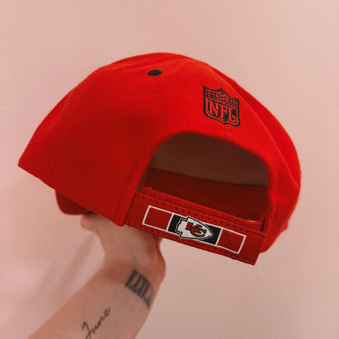 Blinged NFL Hat – Hand-Embellished with Glass Rhinestones – Sparkly Football Fan Hat – Kansas City Chiefs