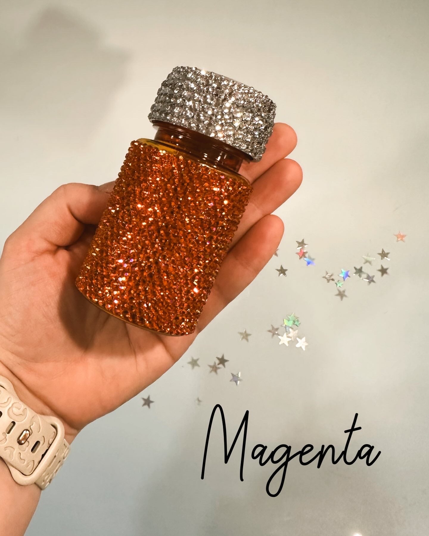 Custom Bling Rhinestone Bottle – Hand-Embellished Sparkle Bottle – Screw Top or Safety Top – Personalized or Solid Color