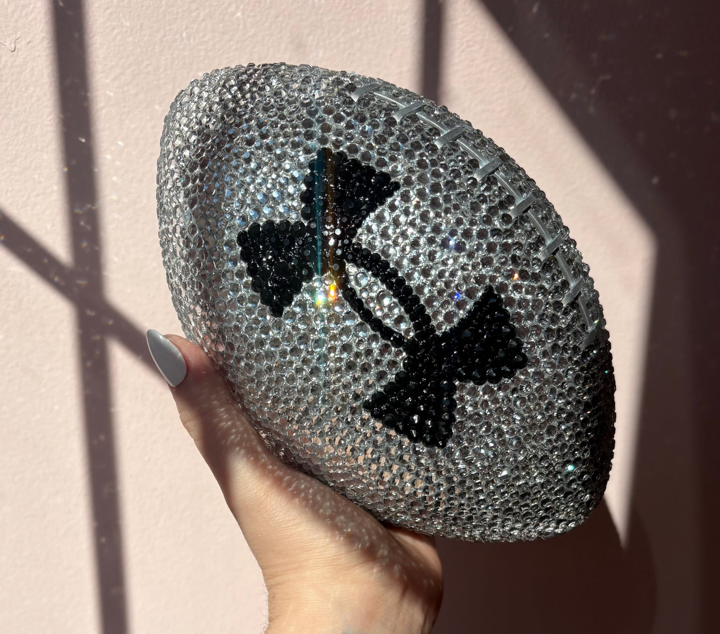 Custom Personalized Bling Rhinestone Football Choose Your Color Size & Logo