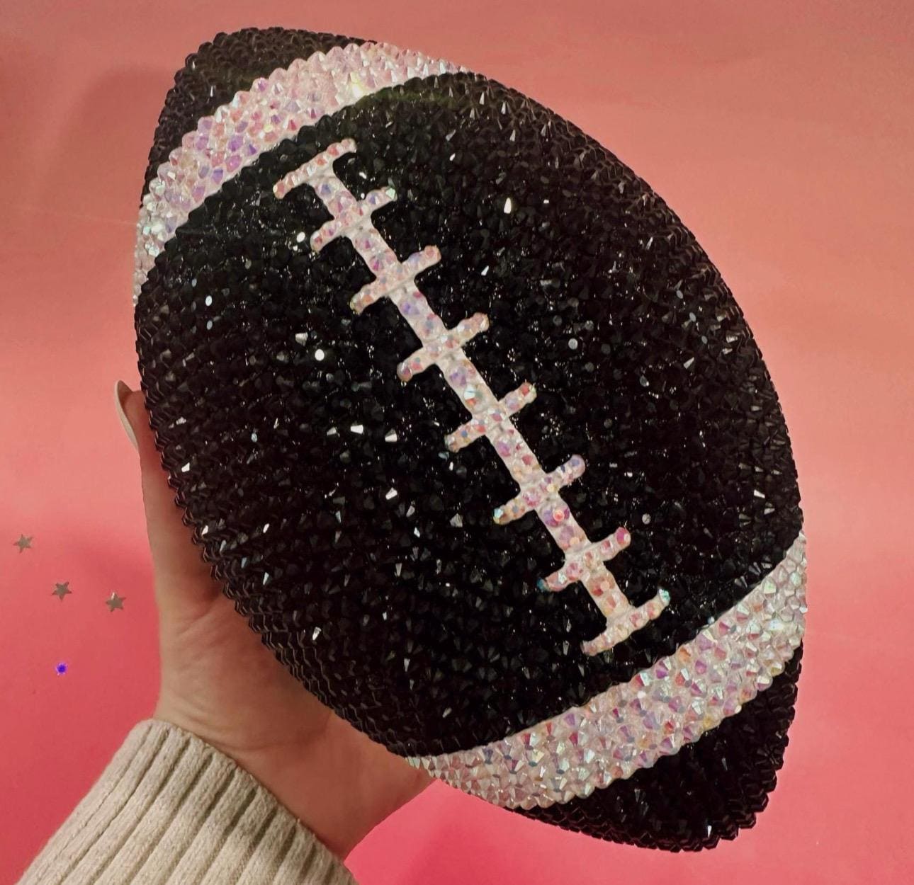 Custom Personalized Bling Rhinestone Football Choose Your Color Size & Logo