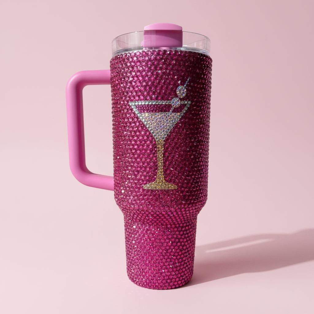 Deluxe Full Glam Rhinestone Tumbler – 40oz Hand-Embellished Statement Cup